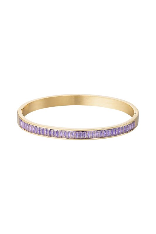 Bangle armband met paarse steentjes Bangle armband met paarse steentjes