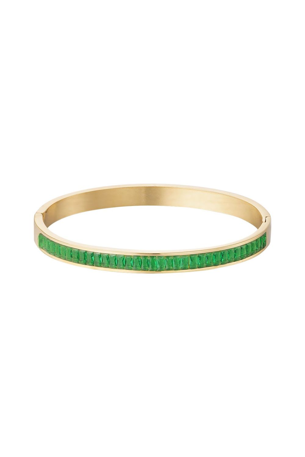Bangle armband met groene steentjes Bangle armband met groene steentjes