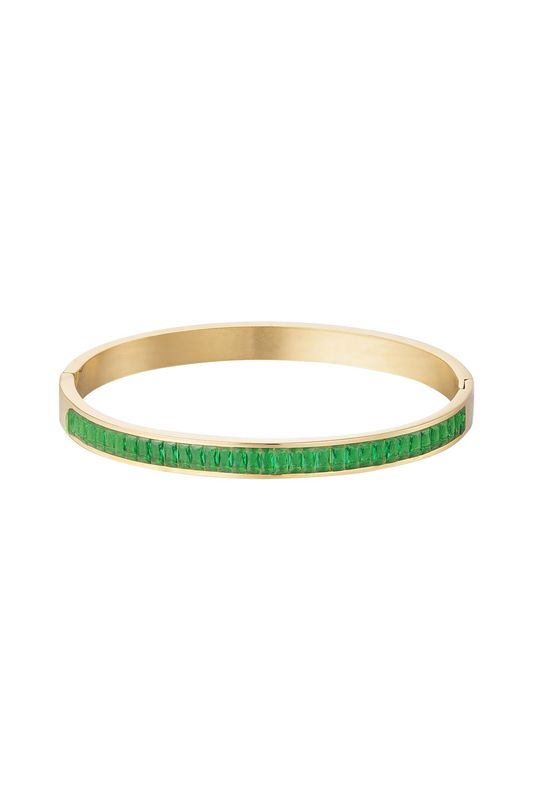Bangle armband met groene steentjes Bangle armband met groene steentjes