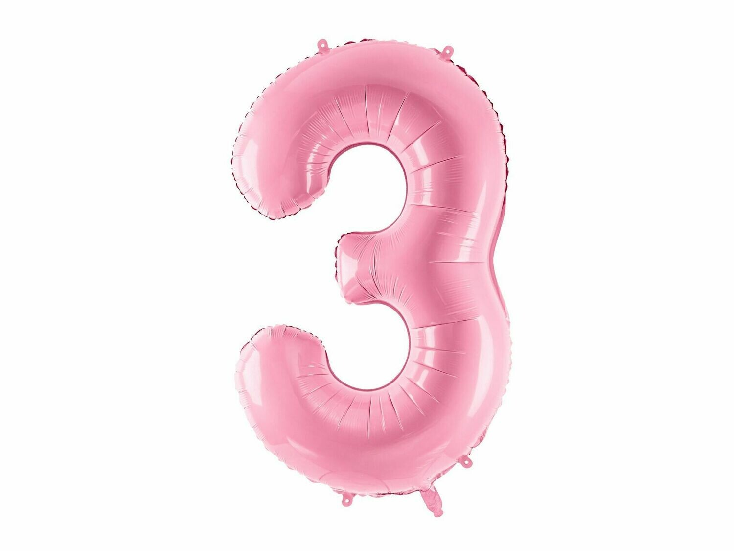 Folijas balons – cipars "3", 86 cm, gaiši rozā krāsa