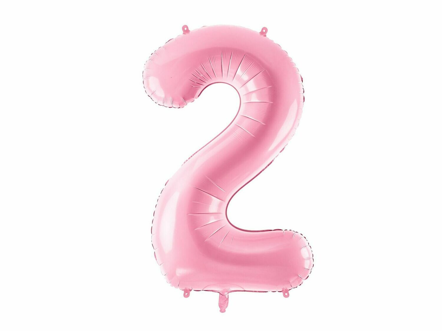 Folijas balons – cipars "2", 86 cm, gaiši rozā krāsa