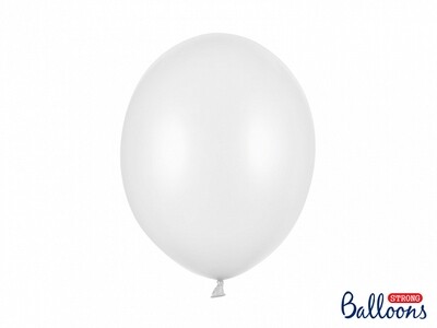 Lateksa balons, 30 cm, perlamutra, balta krāsa - 1 gab.