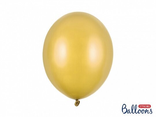 Lateksa balons, 30 cm, perlamutra, zelta krāsa - 1 gab.