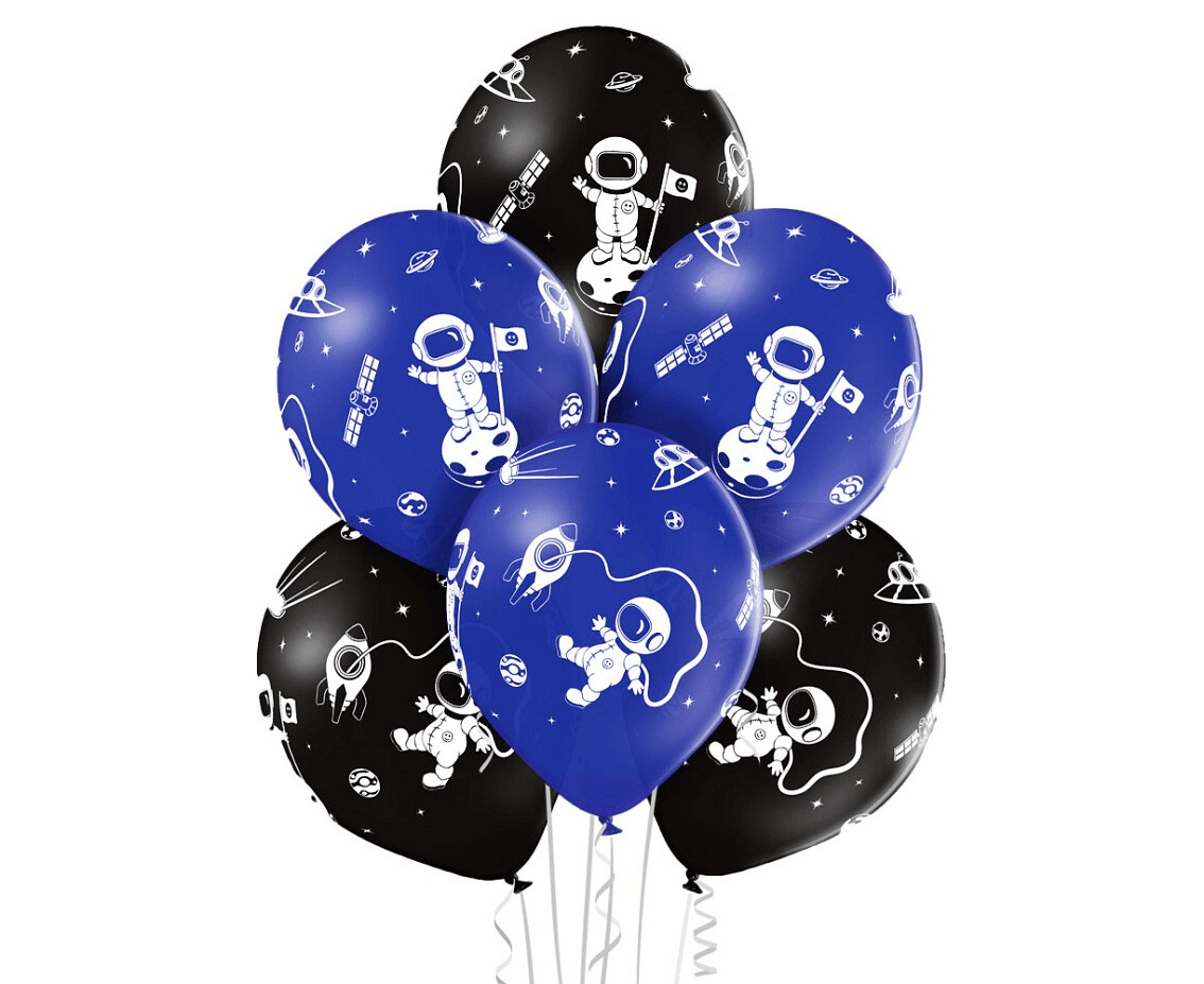 Lateksa balons, 30 cm,  "Astronauts" - 1 gab.