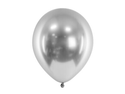 Hromēts lateksa balons, 30 cm, sudraba krāsa - 1 gab.