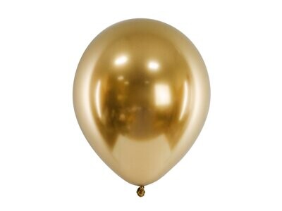 Hromēts lateksa balons, 30 cm, zelta krāsa - 1 gab.
