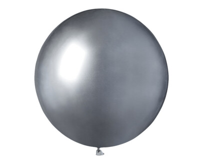 Hromēts lateksa balons, 48 cm, sudraba krāsa - 1 gab.