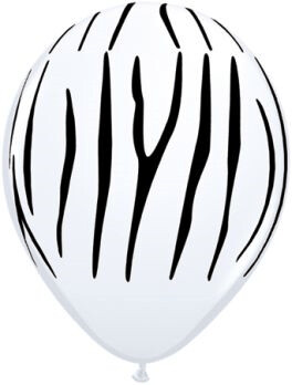 Lateksa balons, 28 cm, ar zebras rakstu - 1 gab.