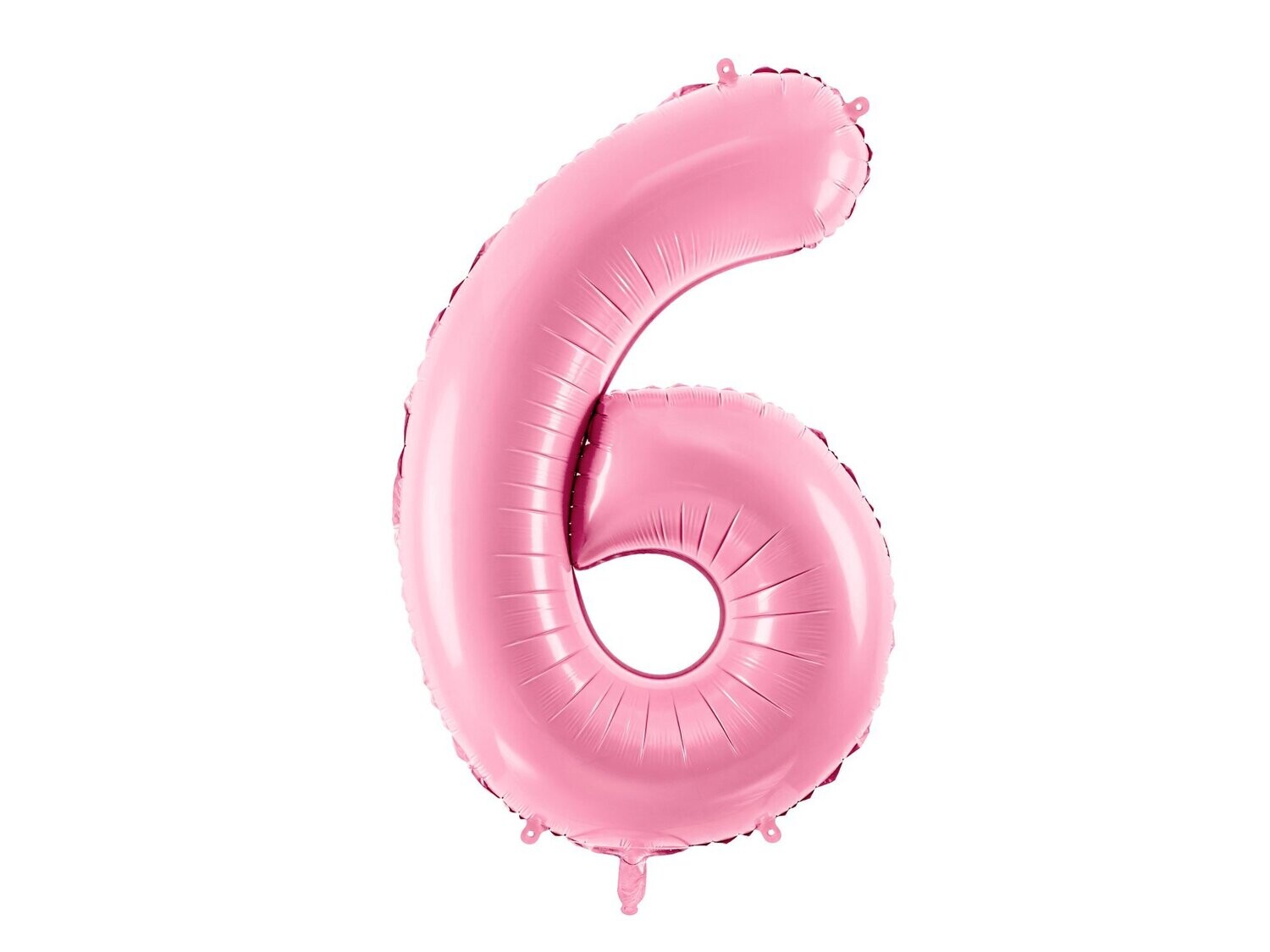 Folijas balons – cipars  "6", 86 cm, gaiši rozā krāsa