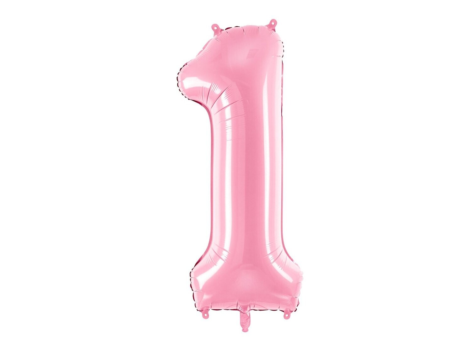Folijas balons – cipars "1", 86 cm, gaiši rozā krāsa