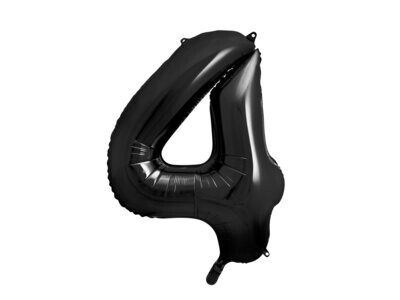 Folijas balons – cipars "4", 86 cm, melna krāsa