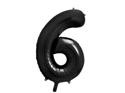 Folijas balons – cipars "6", 86 cm, melna krāsa