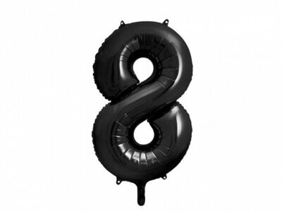 Folijas balons – cipars "8", 86 cm, melna krāsa