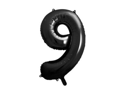 Folijas balons – cipars "9", 86 cm, melna krāsa