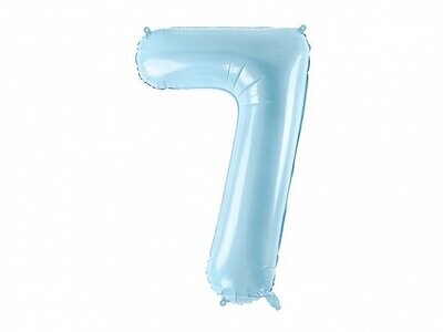 Folijas balons – cipars "7", 86 cm, gaiši zila krāsa