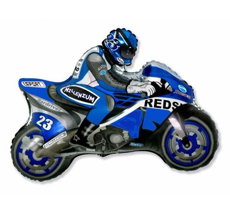 Folijas balons "Motociklists", 61 cm, zila krāsa