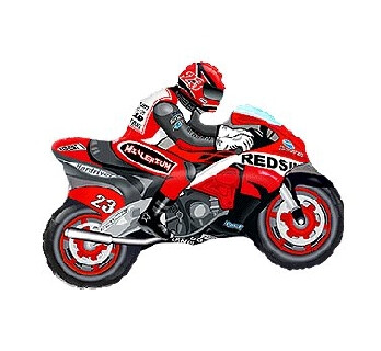 Folijas balons "Motociklists", 61 cm, sarkana krāsa