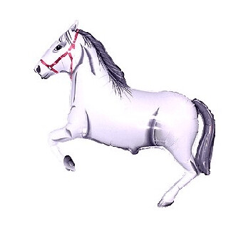 Folijas balons "Zirgs", 61 cm, balta krāsa