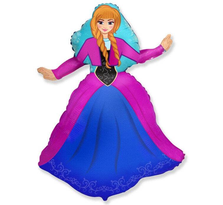 Folijas balons "Princese Anna", 61 cm, tumši zila krāsa