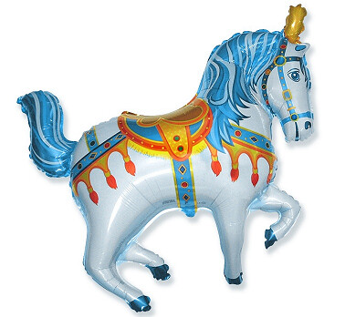 Folijas balons "Cirka zirgs" , 61 cm, zila krāsa