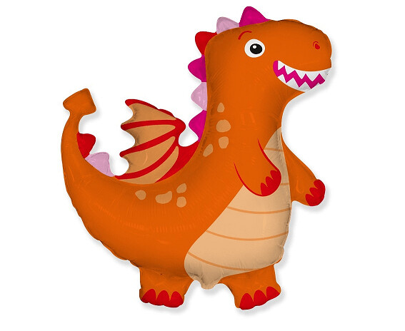 Folijas balons "Dinozauriņš", 61 cm, oranža krāsa