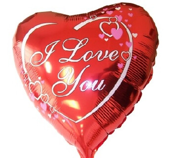 Folijas balons "I love You", sirds forma, 46 cm