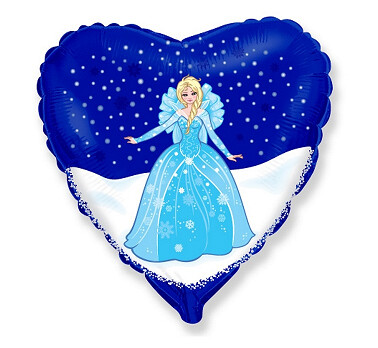 Folijas balons "Princese Elza", sirds forma, 46 cm