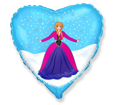 Folijas balons "Princese Anna", sirds forma, 46 cm
