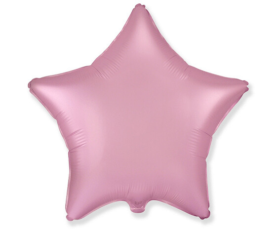 Folijas balons "Zvaigzne", matēts, 48 cm, gaiši rozā krāsa