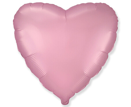 Folijas balons "Sirds", 46 cm, matēts, gaiši rozā krāsa