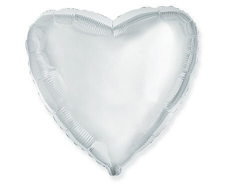 Folijas balons "Sirds", 48 cm, sudraba krāsa