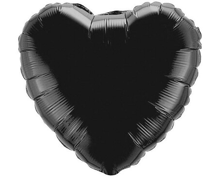 Folijas balons "Sirds", 48 cm, melna krāsa