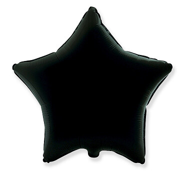 Folijas balons "Zvaigzne", 48 cm, melna krāsa