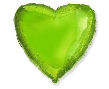 Folijas balons "Sirds", 48 cm, gaiši zaļa krāsa