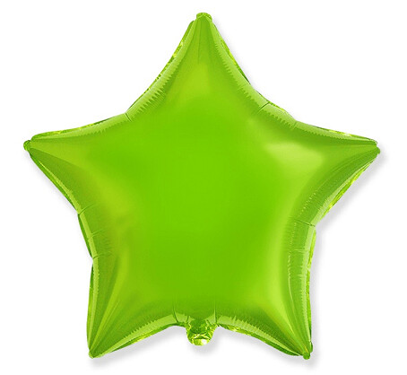Folijas balons "Zvaigzne", 48 cm, gaiši zaļa krāsa