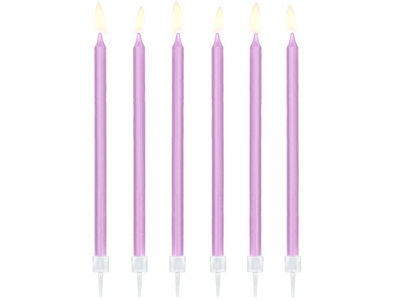 Svecītes 12 gab., 12,5 cm, gaiši violeta krāsa