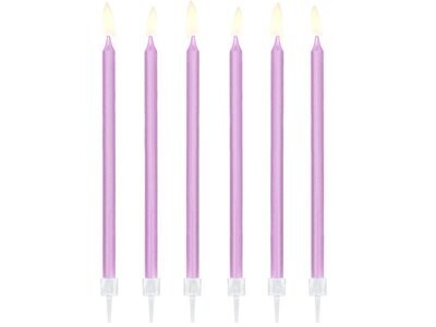Svecītes 12 gab., 12,5 cm, gaiši violeta krāsa