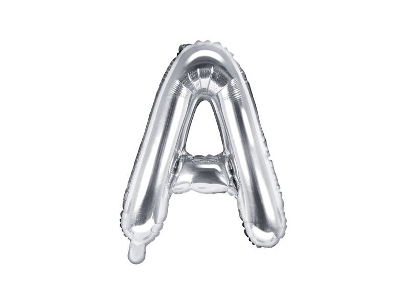 Folijas balons – burts "A", 35 cm, sudraba krāsa