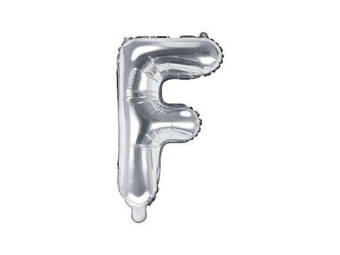 Folijas balons – burts "F", 35 cm, sudraba krāsa