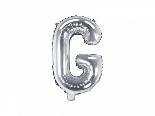 Folijas balons – burts "G", 35 cm, sudraba krāsa