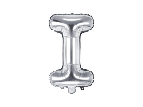 Folijas balons – burts "I", 35 cm, sudraba krāsa