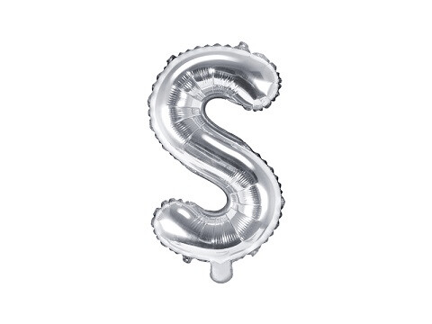 Folijas balons – burts "S", 35 cm, sudraba krāsa