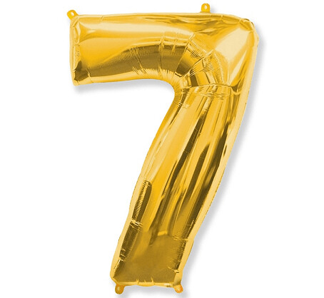 Folijas balons – cipars "7", 86 cm, zelta krāsa