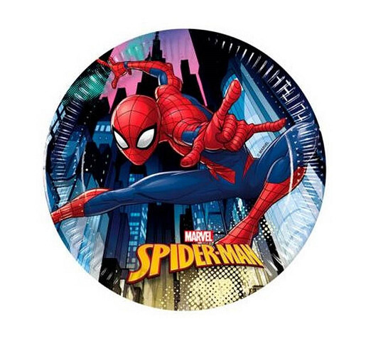 Šķīvji "Spiderman", 20 cm, 8 gab.