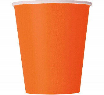 Glāzes 270 ml, oranža krāsa, 14 gab.