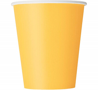 Glāzes 270 ml, dzeltena krāsa, 14 gab.