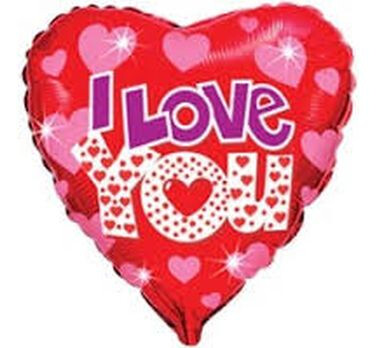 Folijas balons "I Love You", sirds forma, 46 cm