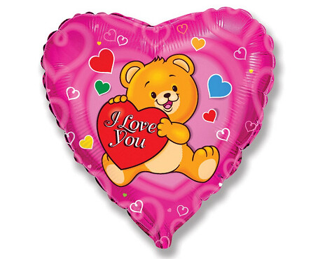 Folijas balons "I Love You", sirds forma, 46 cm