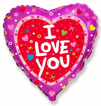 Folijas balons "I Love You", sirds forma, 46 cm