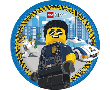 Šķīvji "Lego pilsēta", 23 cm, 8 gab